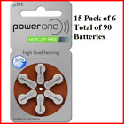 18282 Power One Hearing Aid Batteries Free Shipping Pack 799360129581