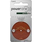 Accu312 Power One Powerone Accu Plus Size Rechargeable Hearing Aid Batteries