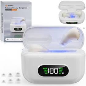 Akvoess 990 2u3 Hearing Aids For Seniors Rechargeable With Noise Cancelling White