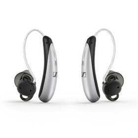 051-5047-ab All-day Clear Slim Silver / Black Otc Hearing Aid