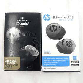 Lab0000076-02 Assorted Hp Hearing Pro Otc And Nuheara Earid Iqbuds2 Max Aids Black Lot Of 2