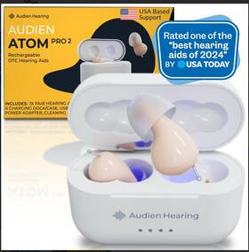 Audien 717206720532 Atom Pro 2 Wireless Rechargeable Otc Hearing Aid New Sealed