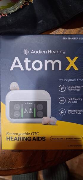 Aatx0007 Audien Atom X In Ear Hearing Aids With Touch Screen