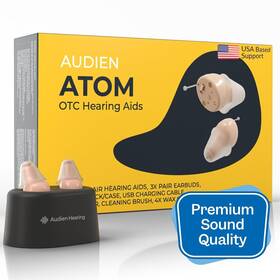 M-1127 Audien Atom Rechargeable Hearing Amplifier To Aid And Assist Premium