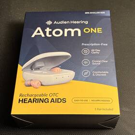 20016-c-0925 Audien Hearing Atom One Cic Rechargeable Digital Aid Crystal Clear Sound