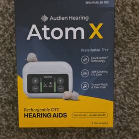 20021-a-0725 Audien Hearing Atom X Rechargeable Ite Digital Bluetooth Aid Pair