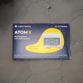 2020-b-0725 Audien Hearing Atom X Rechargeable Otc Aids Uv Cleaning Charging Dock