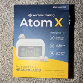 A2xtfb007 Audien Hearing Atom X Cic Beige Rechargeable Bluetooth Otc Aids With Case