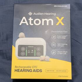 Aatx90008 Audien Hearing Atom X Bluetooth Rechargeable Ite Aids With Uv Case