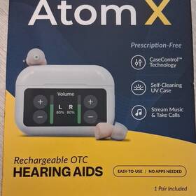 Aatxbf0029 Audien Hearing Atom X Rechargeable Bluetooth Iic Aid With Uv Case Pair