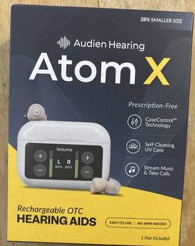 Audien Hearing Aatxf003 Atom X Rechargeable Bluetooth Invisible Aids Uv Case