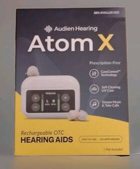 Aatxfb087 Audien Hearing Atom X Rechargeable Bluetooth Iic Aids With Charging Case