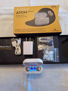 Atompro2 Audien Hearing Atom Pro 2 Rechargeable Otc Aids. 4 Power Settings