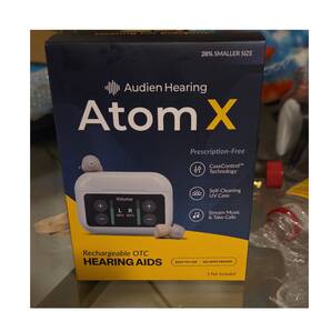 Atx-f3037 Audien Hearing Atom X Rechargeable Bluetooth Aids Pair With Uv Case