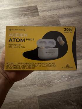 Axp2f056 Audien Hearing Atom Pro 2 Rechargeable Cic Aids With Charging Case