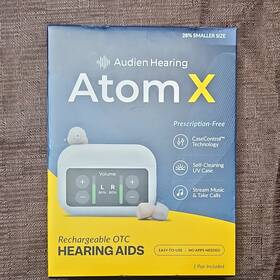 Az-tf0006 Audien Hearing Atom X Rechargeable Otc Aids Stream Music Uv Case