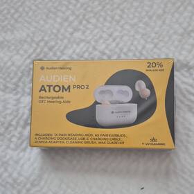 Rxp2f043 Audien Hearing Atom Pro 2 Cic Rechargeable Beige Aids With Uv And Case