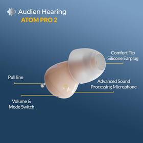 M0894 Audien Atom Pro 2 Wireless Rechargeable Otc Hearing Aids