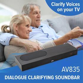 Av835 Audio 313043054054 Accuvoice Dialogue Clarifying Soundbar - Patented Hearing Technology With