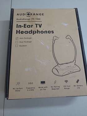Ite-1000 Audiorange Black Wireless Tv Audio Headset Solo Package Mint Condition
