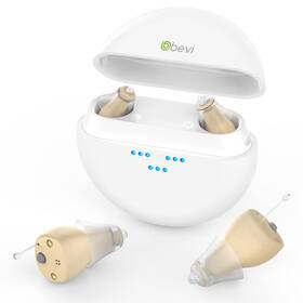 Bevi 744110330953 12 Channel Digital Hearing Aids Rechargeable With Charging Case Beige