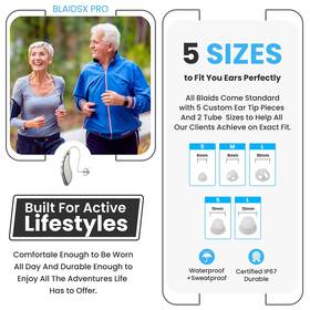 Blaids Acosound 680358145822 X Pro Grey Programmable Hearing Aids With Mobile App Test And Noise