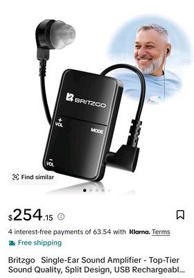 Britzgo X004pnk5p9 Digital Hearing Amplifier Black Bte Noise Cancellation Ce Certified