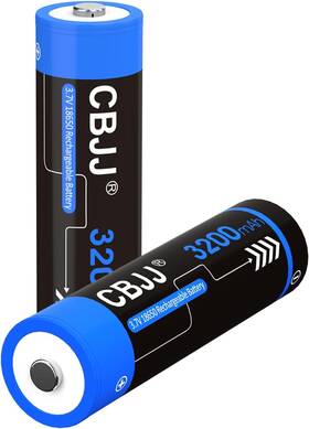 3200-b-bt Cbjj 3.7 Volt 18650 Rechargeable Battery 3200mah Button Top 2 Pack