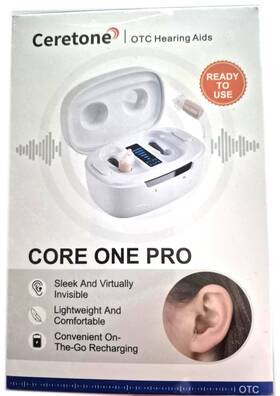Ceretone 850065321264 Core One Pro In Canal Otc Hearing Aids With Charging Case Beige