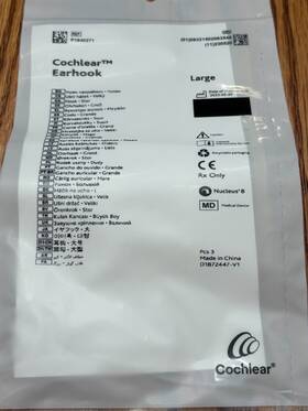 P1840271 Cochlear Earhook 3 In Bag - Large Nucleus 8