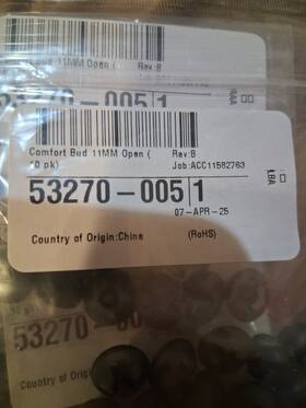 53270-005 Comfort Bud Lot Of 40 4-10pks New Starkey Hearing Aid 11mm Open