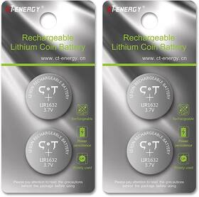 Lir1632 Ct-energy Rechargeable 1632 Batteries 4 Pack 3.7v Battery 4pcs Lir1632 Ct-energy Rechargeable 1632 Batteries 4 Pack 3.7v Battery 4pcs