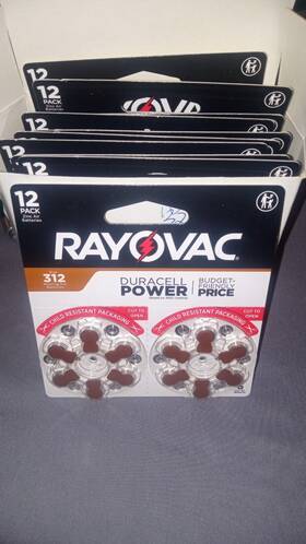 Duracell 012800538096 Rayovac Power 120 Pack 312 Hearing Aid Batteries 1.45v Mercury Free New