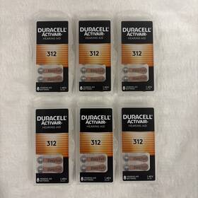 2029 Duracell 043752442311 48 Activair Hearing Aid Batteries Size 312 6 Packs Of 8 Expire Jul