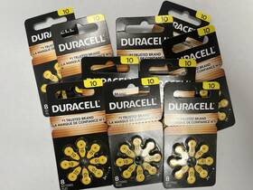 2225k Duracell 10 Packs Of 8 80 Total Hearing Aid Batteries Size Zinc-air 1.45v
