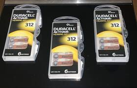 2287 Duracell Activair Hearing Aid Batteries Size 312 3 Packs Of 6 Cells Exp 12/26