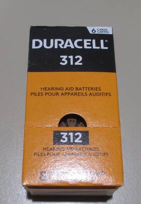 5018714 Duracell 312 Battery 48 Batteries Hearing Aid 6 Cards Of 8