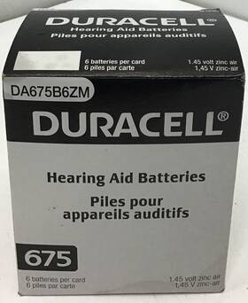 Da675b6zm Duracell 675 Hearing Aid Batteries 6 Packs Set Of Each 1.45 Volt Zinc Air