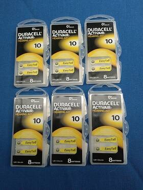 Dura-10-8 Duracell Size 10 Activair Pr70 Hearing Aid Batteries 48 Exp 2025-03 Dura-10-8 Duracell Size 10 Activair Pr70 Hearing Aid Batteries 48 Exp 2025-03