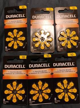 Haza10-8 Duracell Zinc Air 10 1.5v Hearing Aid Battery 8pk X 6 Packs 48 Total Batteries