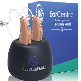 Ear Centric 647336856217 Earcentric Easycharge Rechargeable Hearing Aids Pair For Seniors Behind-th Ear Centric 647336856217 Earcentric Easycharge Rechargeable Hearing Aids Pair For Seniors Behind-th