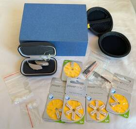 Ma41t Ear Centric Hearing Aids With Case Extra In-ear Covers And Batteries Untested