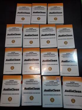Ear Technology 810323007620 Audioclean Super Cleansing Wipes 30 Individually Wrapped 15 Boxes