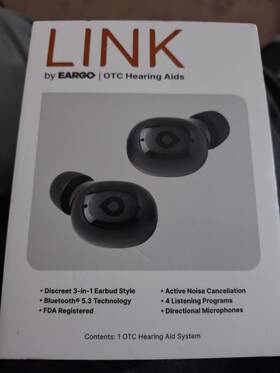 Eb1s4017434 Eargo Link Otc In-ear Hearing Aids Bluetooth Noise Cancel Rechargeable With Case
