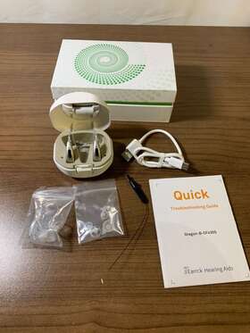 Dragon-b-cf430s Earrck White Gray Rechargeable Hearing Aids With Charging Case