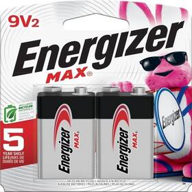 Energizer 039800036780 Max Alkaline Batteries 9v 2 Ea