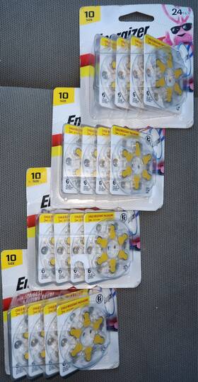 10cr-24enrus Energizer Hearing Aid Batteries Size 10 Yellow Zinc-air 24 Pack