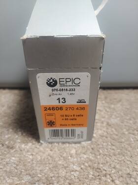 6069 Epic Hearing Healthcare Batteries 9 6packs Lot #6069 54 Total Zinc Air 13 Nos