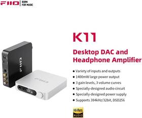 1400w Fiio 953175710455 K11 Desktop Power Balanced Headphone Dac And Amplifier Small Black
