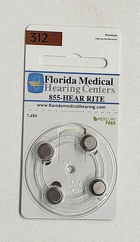 Fmh312-4zm Florida Medical Hearing Centers Aid Batteries Size 312 1.45v 10 4-packs Expires Nov 2022